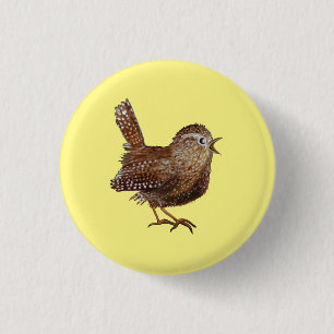 Wren Bird (Troglodytes Troglodytes) 1 Inch Round Button
