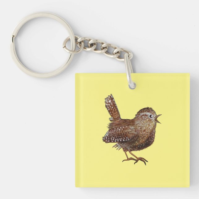 Wren Bird (Troglodytes Troglodytes)  Keychain (Front)