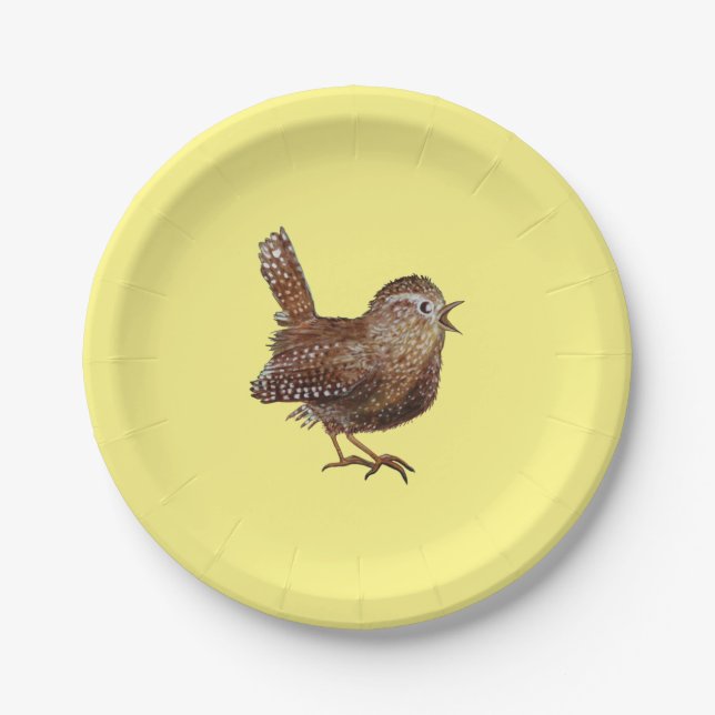 Wren Bird (Troglodytes troglodytes)    Paper Plate (Front)