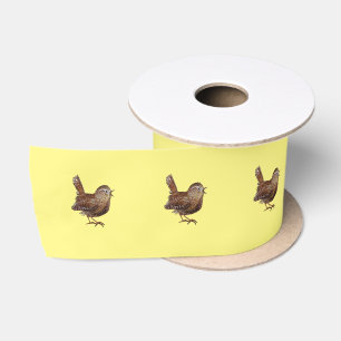 Wren Bird (Troglodytes Troglodytes)   Satin Ribbon