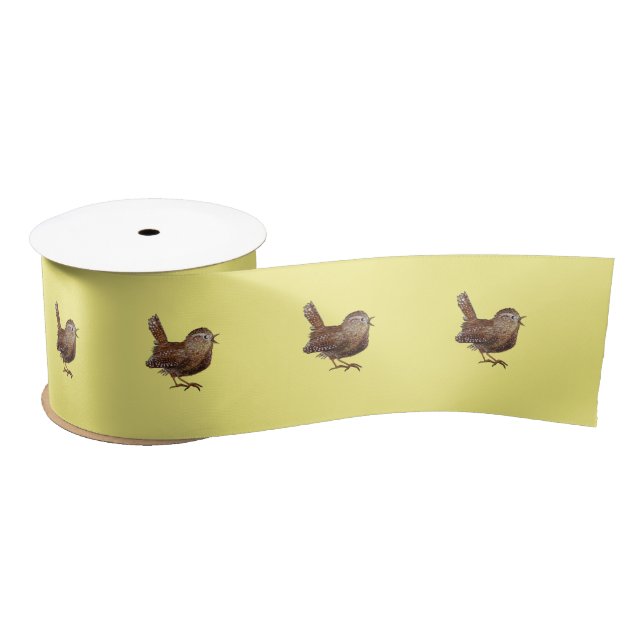 Wren Bird (Troglodytes Troglodytes)   Satin Ribbon (Spool)