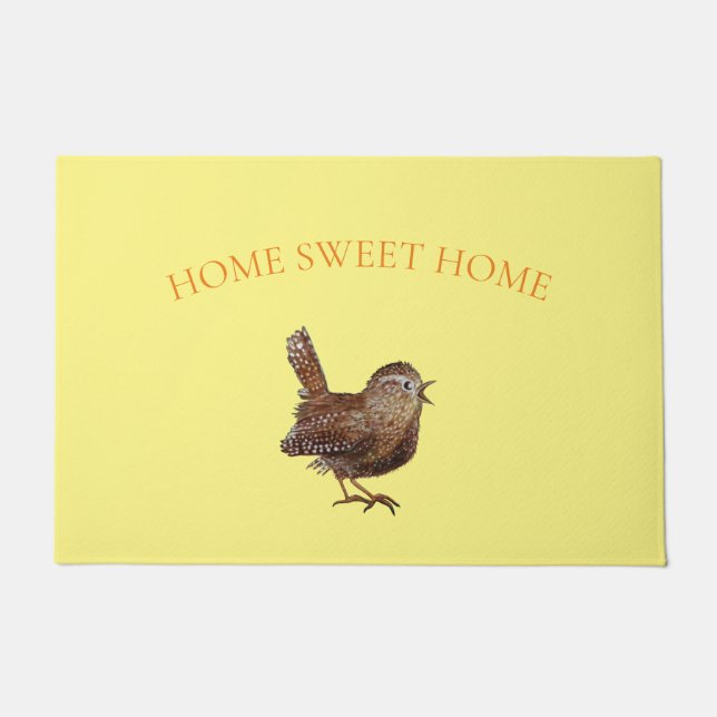 Wren Bird (Troglodytes Troglodytes) singing        Doormat (Front)