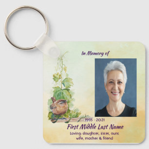  Wren Bird Vineyard Memorial Keepsake Keychain