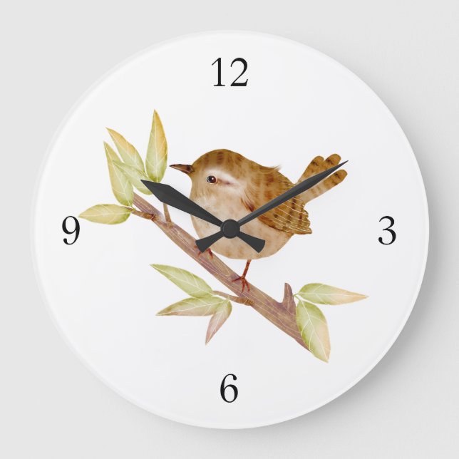 Wren Bird Wall Clock (Front)