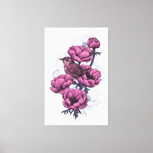 Wren bouquet canvas print