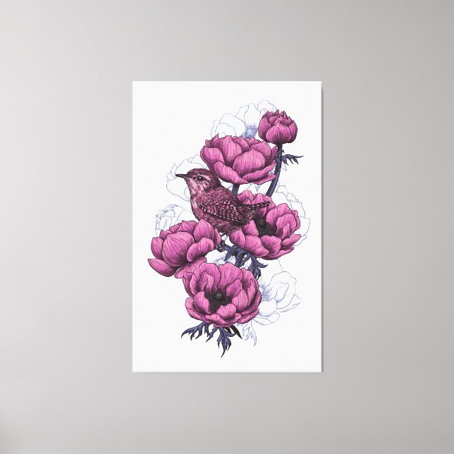 Wren bouquet canvas print (Front)