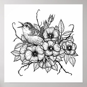 Wren bouquet poster