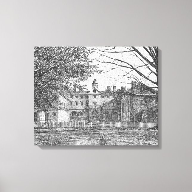 Wren Building, Williamsburg, Virginia Canvas Print (Front)