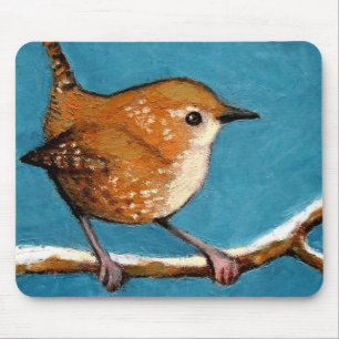 WREN IN OIL PASTEL MOUSE PAD