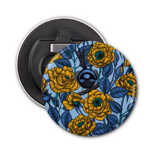 Wren in the roses bottle opener (Front)