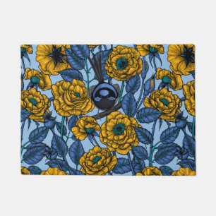 Wren in the roses doormat