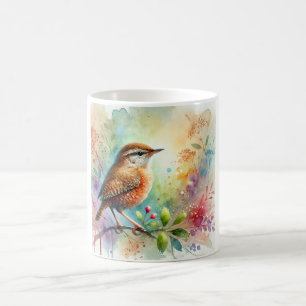 Wren in Watercolor 140724AREF109 - Watercolor Coffee Mug