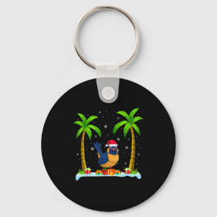 Wren Santa Hat Palm Tree Beach Xmas Pajama Keychain
