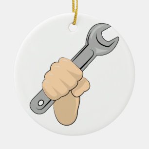 Wrench Ceramic Ornament