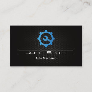 Wrench Gear Logo    Carbon Fibre Pattern Business Card