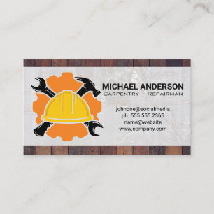 Wrench Hammer   Construction Blue Collar Business Card