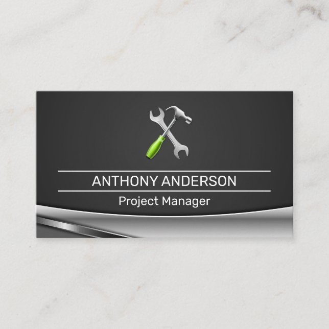 Wrench Hammer Tools | Carpentry  Business Card (Front)