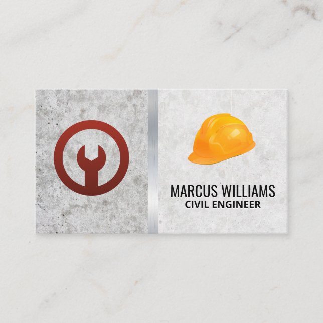 Wrench Icon | Hardhat Business Card (Front)