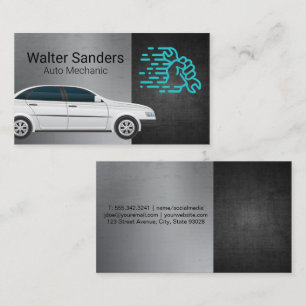 Wrench in Hand Auto Mechanic Business Card