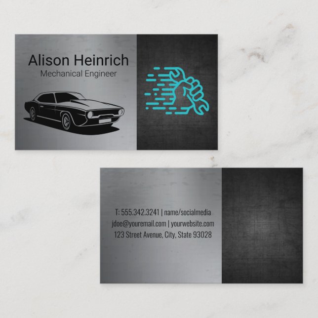 Wrench in Hand | Auto Shop Business Card (Front/Back)