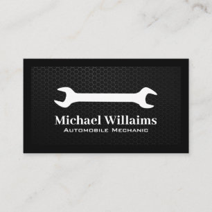 Wrench Logo   Carbon Fibre Background Business Card