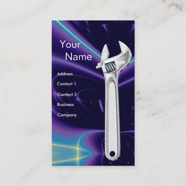 WRENCH METAL MECHANICS,PLUMBERS BUSINESS CARD (Front)