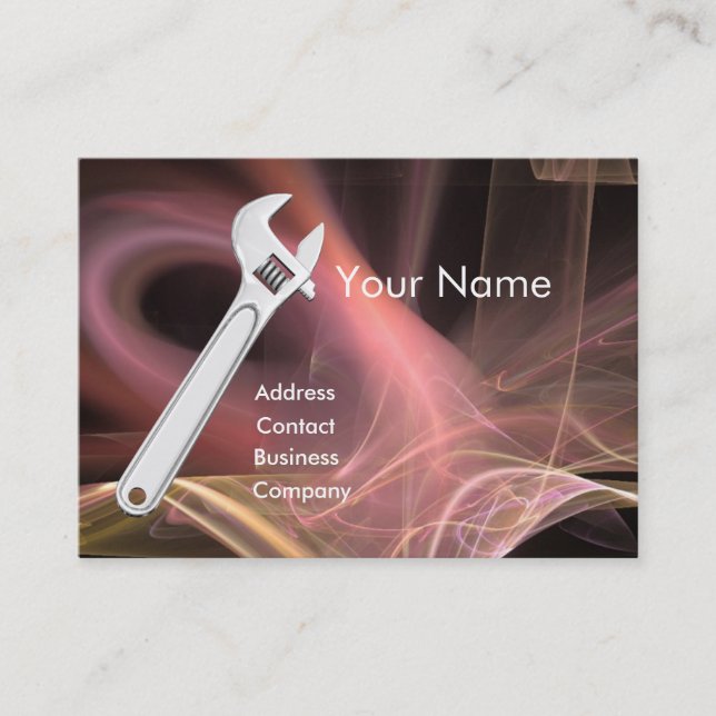 WRENCH METAL MECHANICS,PLUMBERS Monogram Business Card (Front)