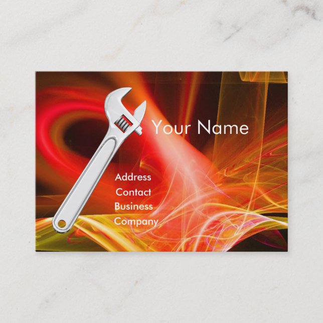 WRENCH METAL MECHANICS,PLUMBERS Monogram Business Card (Front)