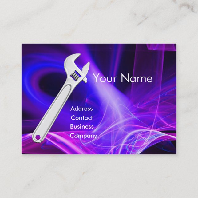 WRENCH METAL MECHANICS,PLUMBERS Monogram Business Card (Front)