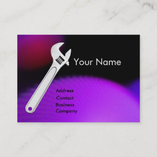 WRENCH METAL MECHANICS,PLUMBERS Monogram Pearl Business Card