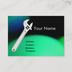 WRENCH METAL MECHANICS,PLUMBERS Monogram Pearl Business Card