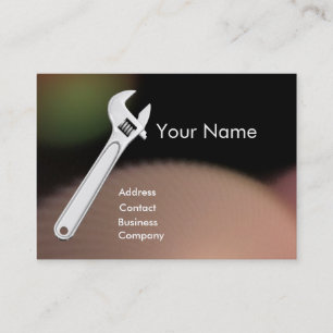 WRENCH METAL MECHANICS,PLUMBERS Monogram Pearl Business Card