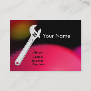 WRENCH METAL MECHANICS,PLUMBERS Monogram Pearl Business Card