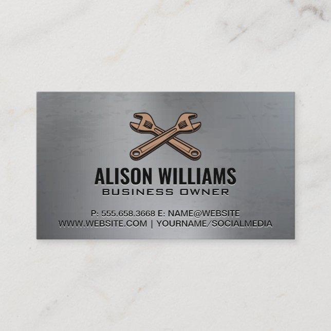 Wrenches | Carpentry | Mechanic Business Card (Front)