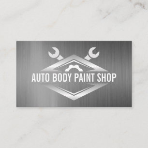 Wrenches Gear   Metallic Background Business Card