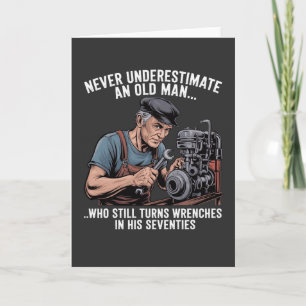 Wrenches in Their Seventies Funny Mechanic Quote Thank You Card