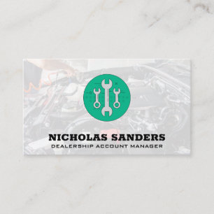 Wrenches   Mechanic Working on Engine Business Card