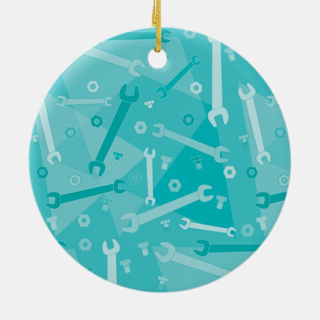 Wrenches, Nuts and Bolts Ceramic Ornament (Back)