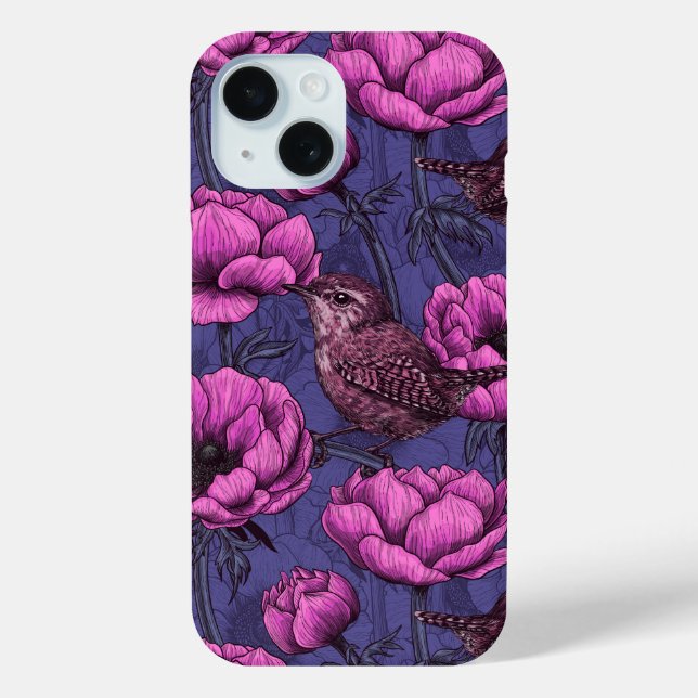 Wrens in the anemone garden Case-Mate iPhone case (Back)