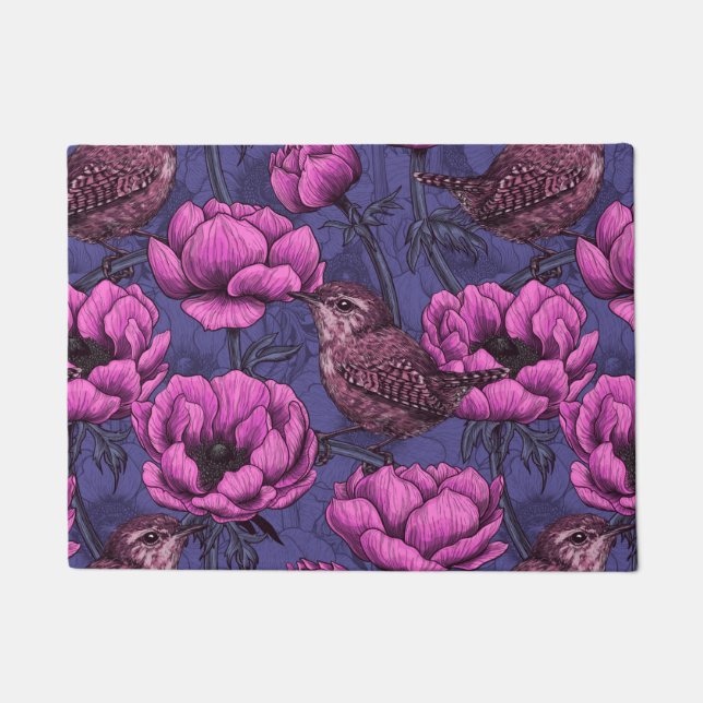 Wrens in the anemone garden doormat (Front)