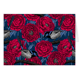 Wrens in the peonies