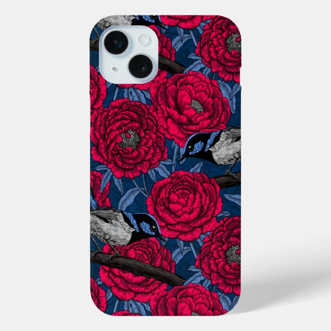 Wrens in the peonies Case-Mate iPhone case (Back)