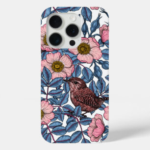 Wrens in the roses iPhone 15 pro case