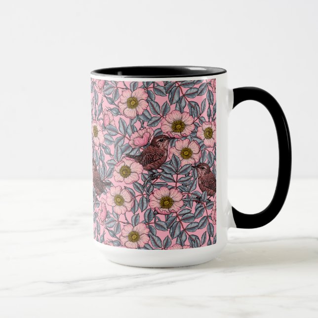 Wrens in the roses mug (Right)