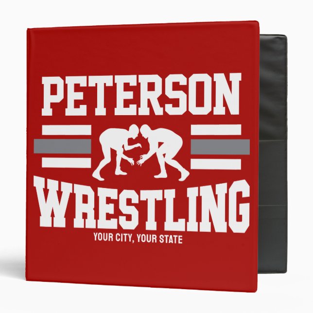Wrestler ADD NAME School Athlete Wrestling Team Binder (Front/Inside)