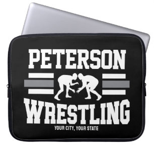Wrestler ADD NAME School Athlete Wrestling Team  Laptop Sleeve