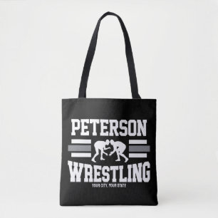 Wrestler ADD NAME School Athlete Wrestling Team  Tote Bag