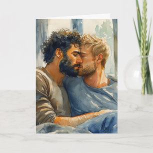 Wrestler Embrace by Window Seat Card