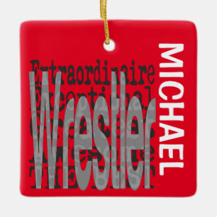 Wrestler Extraordinaire CUSTOM Ceramic Ornament