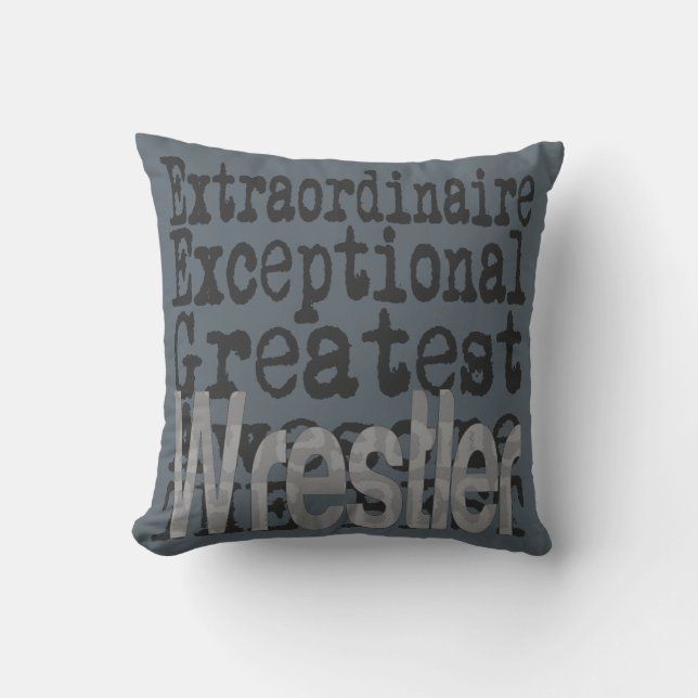 Wrestler Extraordinaire Throw Pillow (Front)